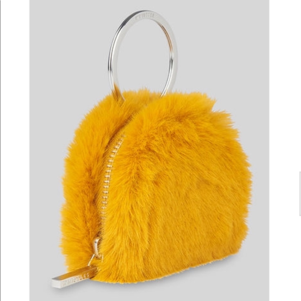 New Whistles Harper Faux Fur Keyring Purse